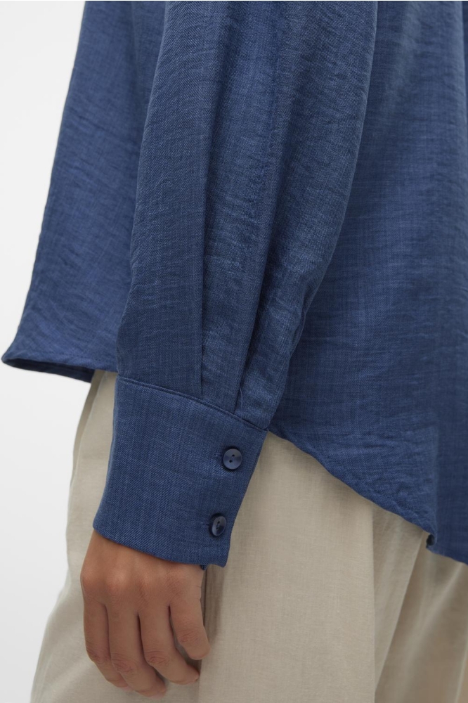 VMMELANEY QUEENY LS SHIRT WVN NOOS 10316389 Dark Denim/Melange